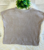 Women’s Zenana Soft Waffle Knit Pocket Top In Ash Mocha - Oversized