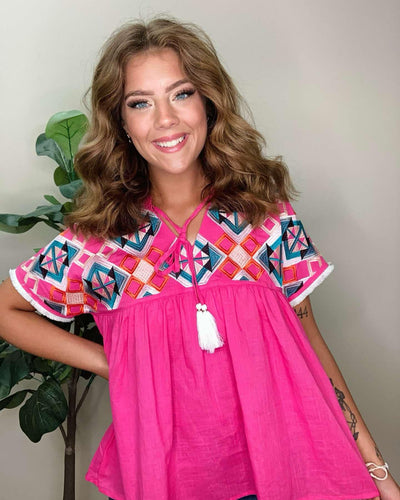 Evermmee Pink Detailed Top - Mini Mee Boutique