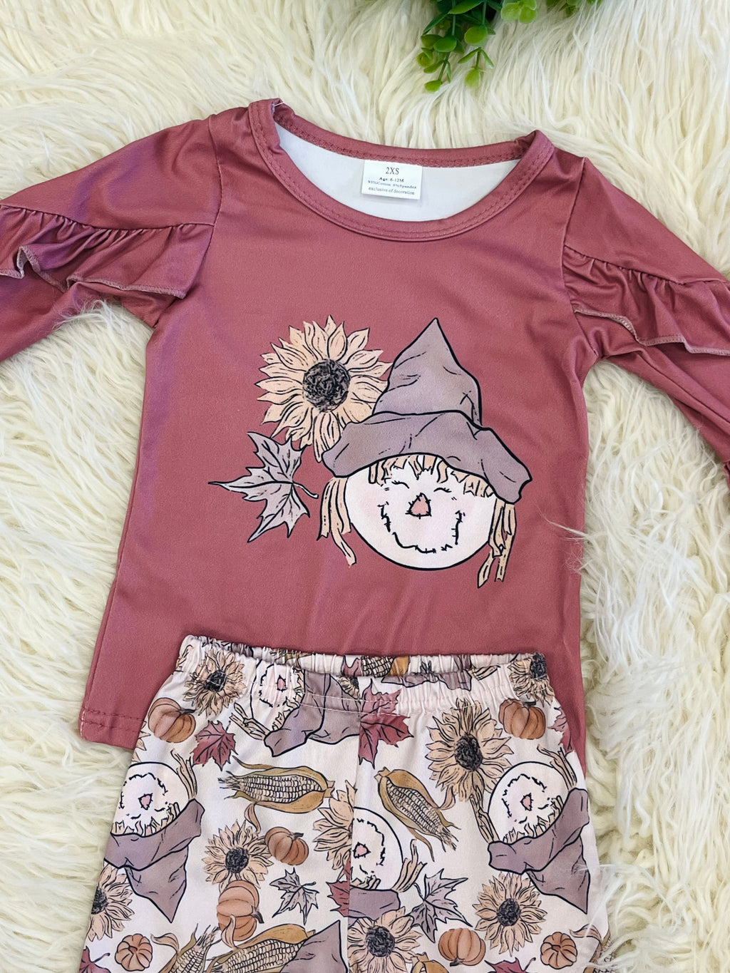 Girl’s Mauve Scarecrow Pants Outfit
