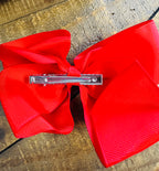 Hair Bow 6” Alligator Clip - Red