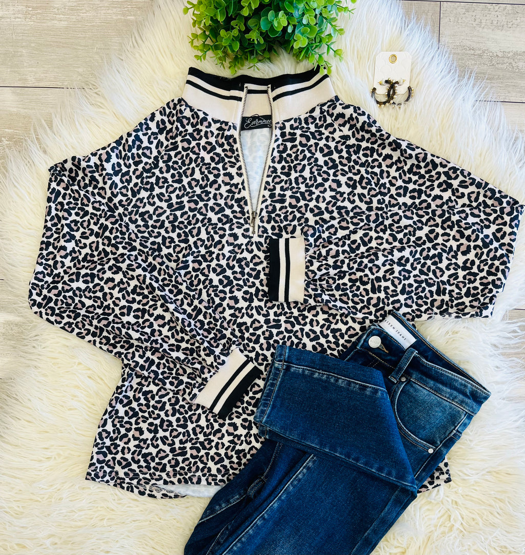 Women’s EverMMee Leopard Print Quarter Zip