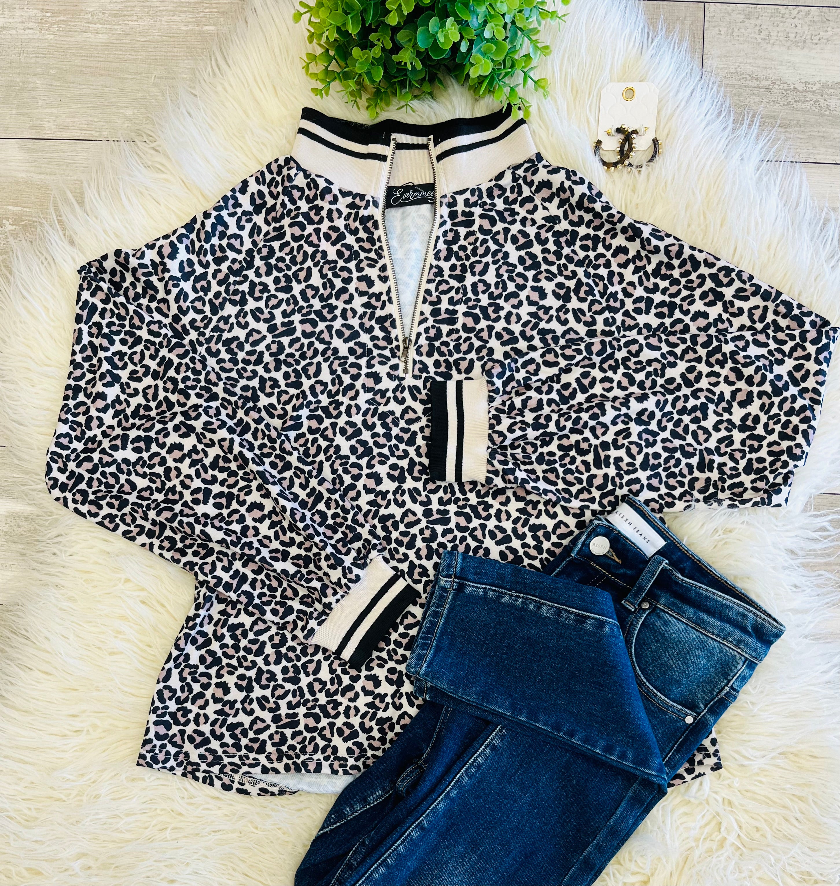 Women’s EverMMee Leopard Print Quarter Zip