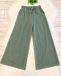 Women’s Zenana Army Green French Terry Enzyme Washed Pants