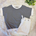 Women’s Zenana Navy Striped Top