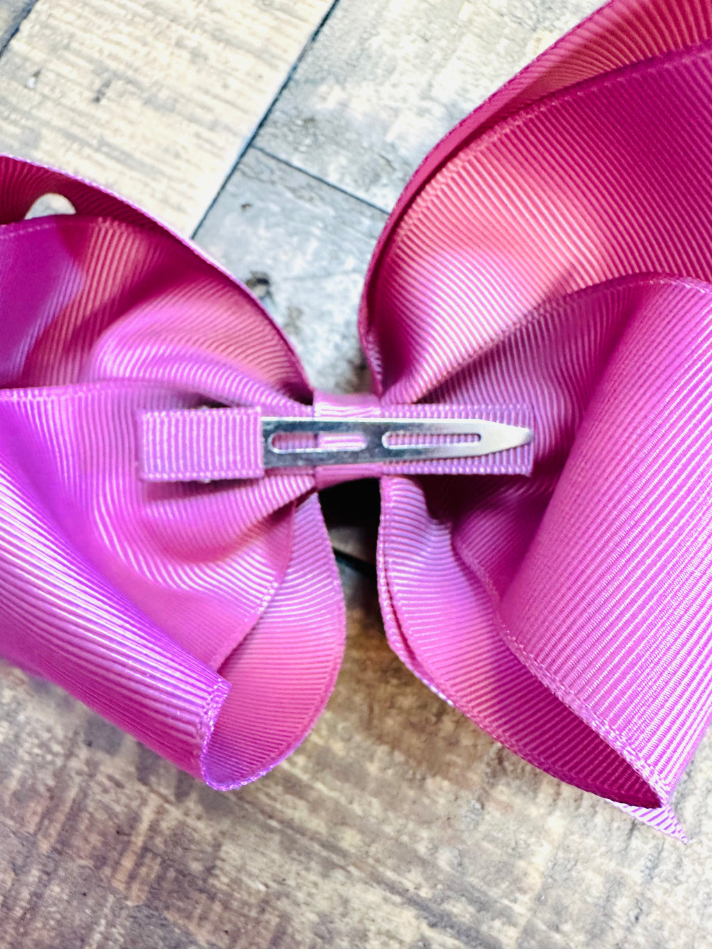 Hair Bow 6” Alligator Clip - Mauve