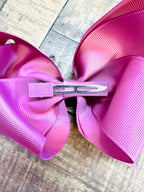Hair Bow 6” Alligator Clip - Mauve