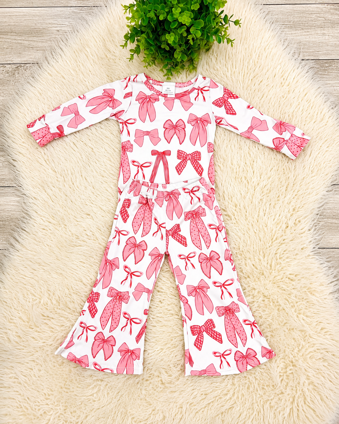 Girl’s Pink Bow Flare Outfit
