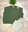 Women’s Zenana Sleeveless Sweater in Olive - Oversized Fit