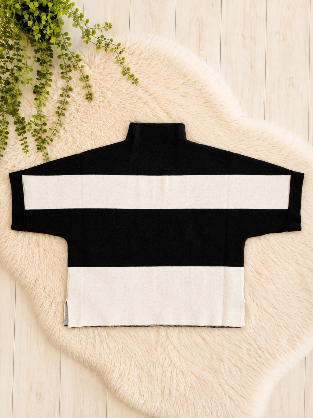 Black and Ivory Bliss Mock Sweater by Jodifl - True to Size
