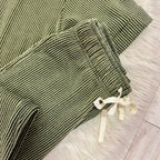 Women’s Ribbed Top and Drawstring Pant Set in Army Green
