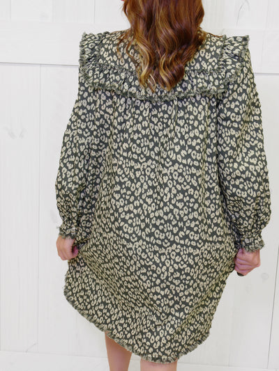 GiGiO Leopard Print Denim Dress