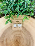 Women’s Pearl with Diamond Outline Stud Earrings