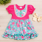 Girl’s Hot Pink Floral Dress
