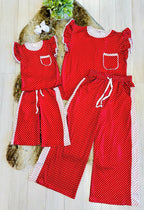 Girls Red & White Polka Dot Outfit