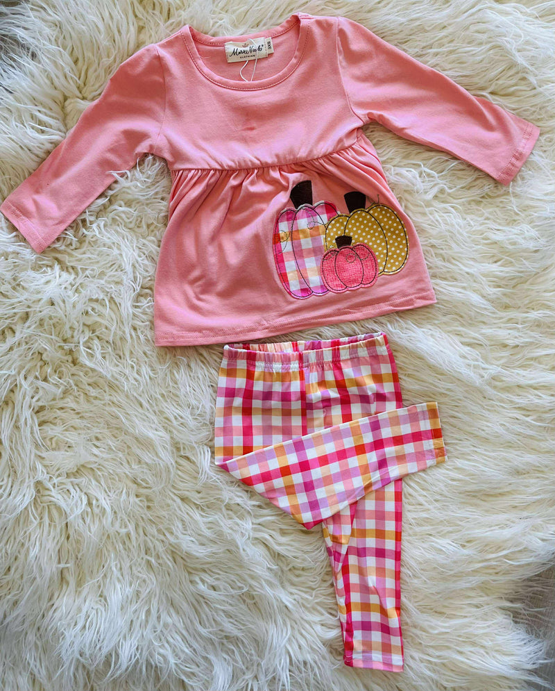 Girls Rose Pink Pumpkin Set