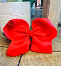 Hair Bow 6” Alligator Clip - Red