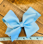 Hair Bow 6” Alligator Clip - Sky Blue