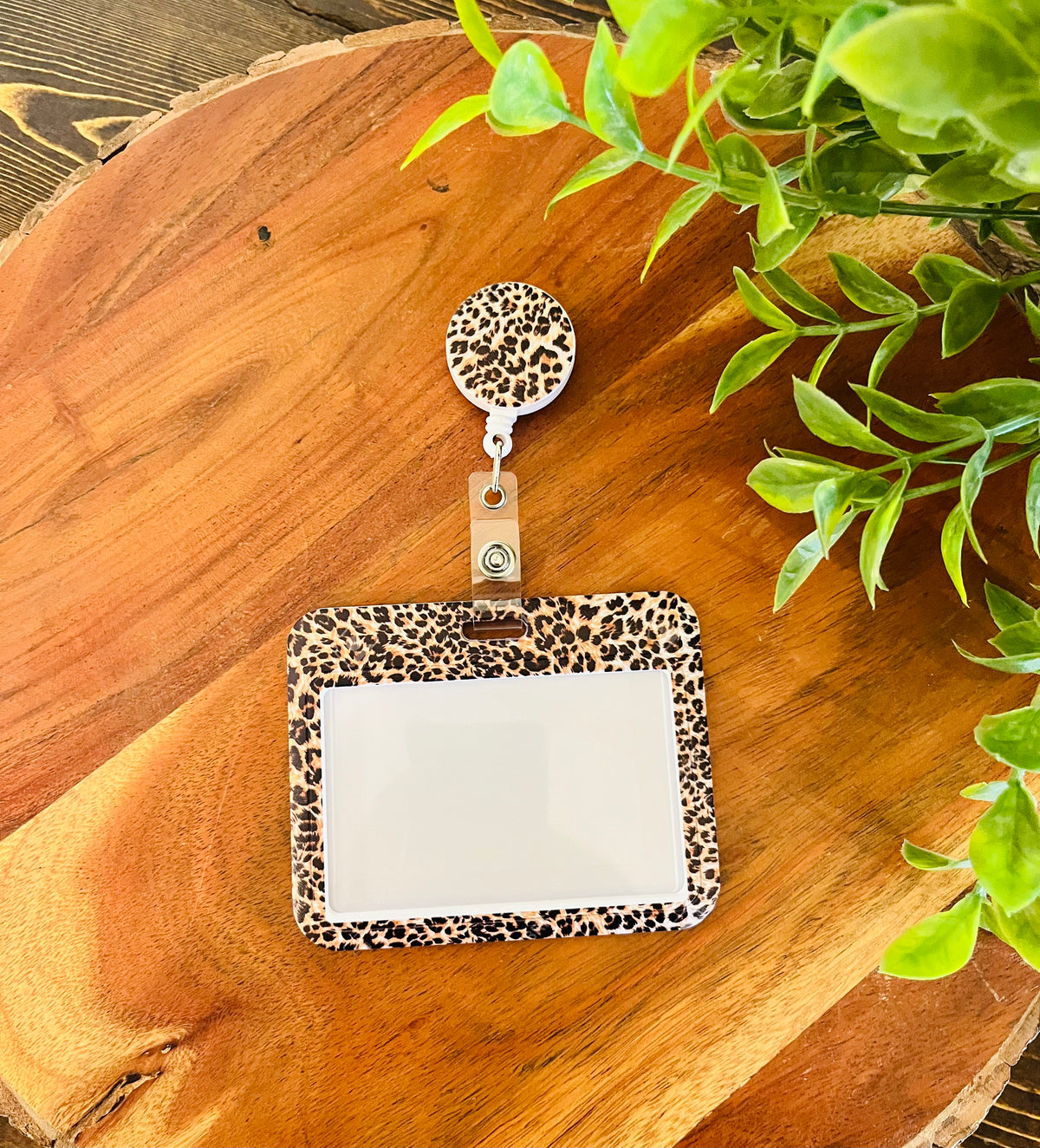 Cheetah Print Name Tag Lanyard