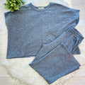 Women’s Charcoal Sleeveless Cotton Slub Pant Set
