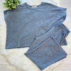 Women’s Charcoal Sleeveless Cotton Slub Pant Set