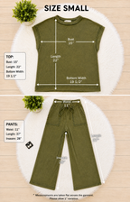 Women’s Zenana Dark Olive Acid Wash Pant Set