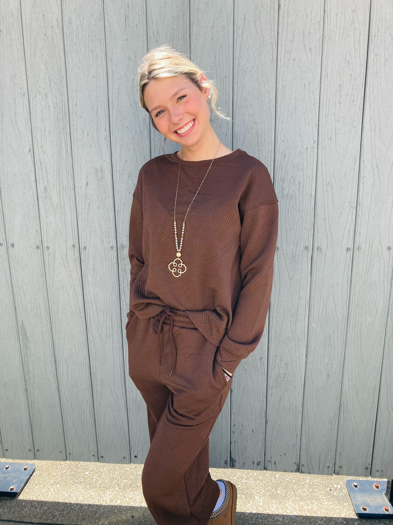 Evermee Mocha 2 Piece Long Sleeve Set - Mini Mee Boutique