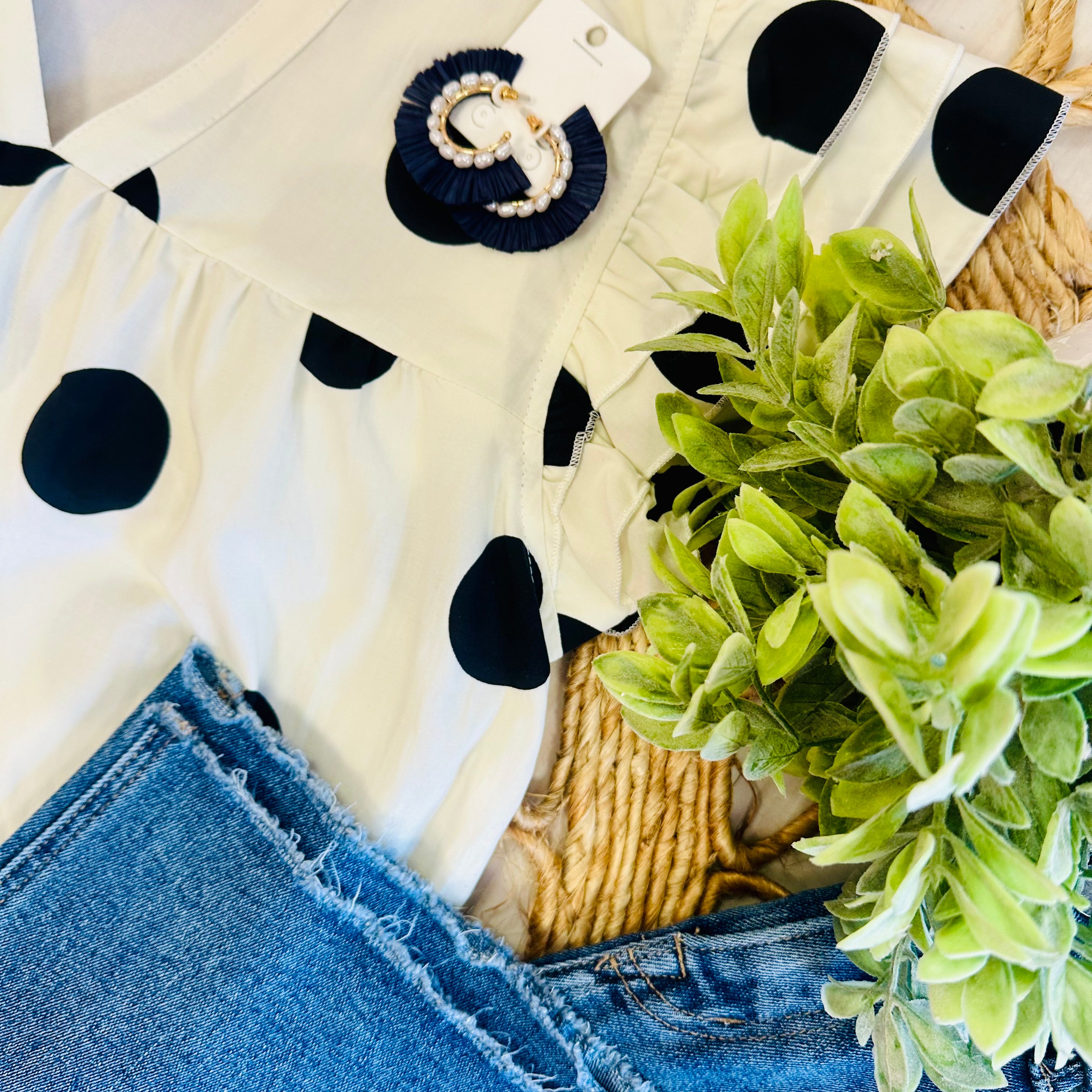 Women’s Evermmee Polka Dot Top ￼