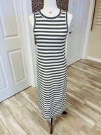 Women’s Blu Pepper Black Stripe Button Down Back Dress