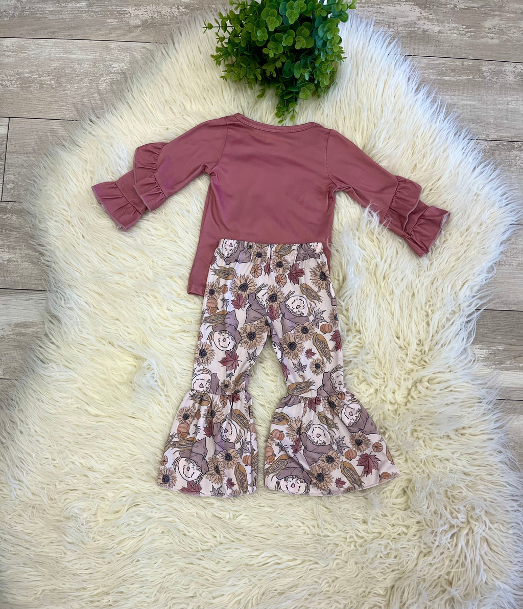 Girl’s Mauve Scarecrow Pants Outfit
