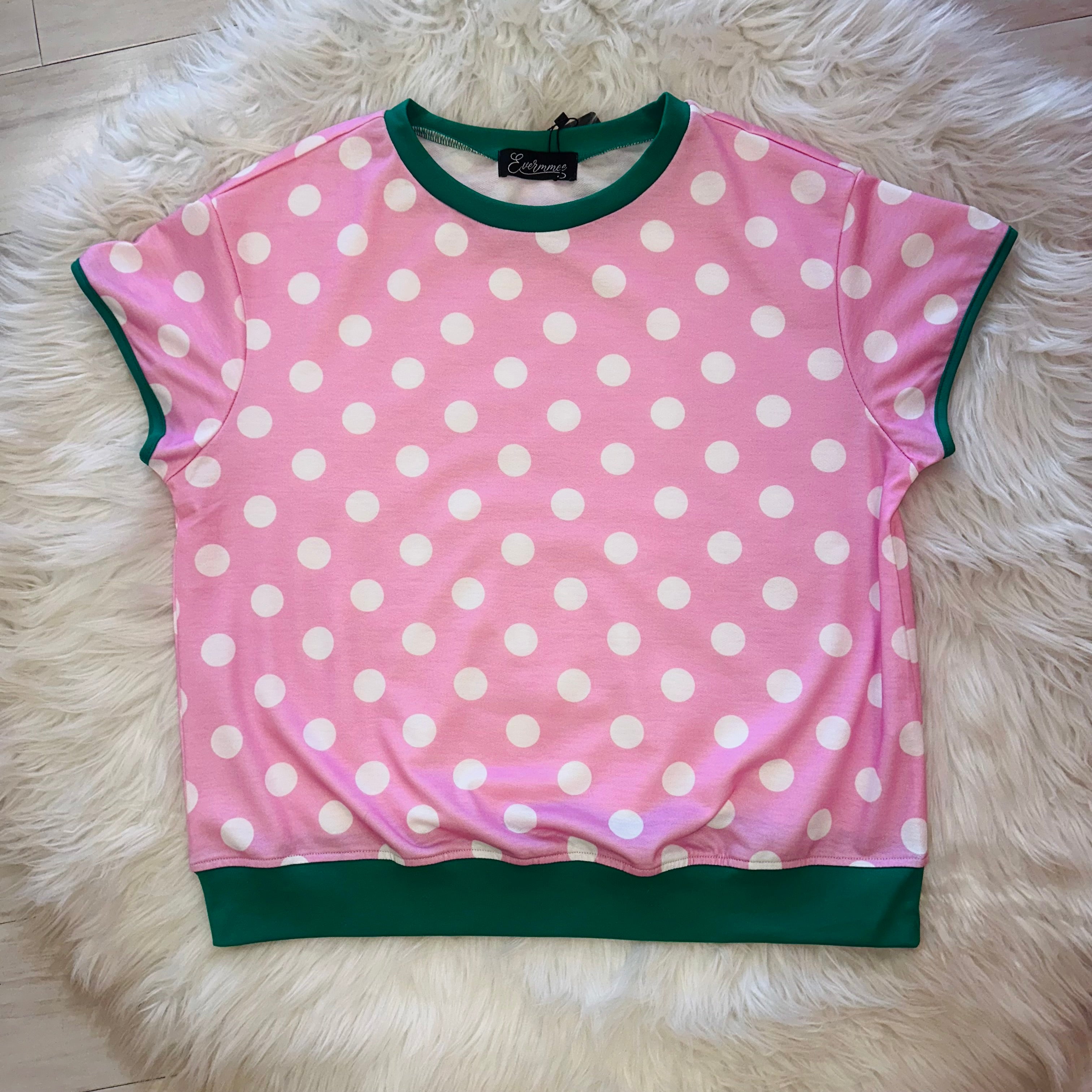 Women’s Evermmee Pink and Green Polka Dot set