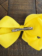 Hair Bow 6” Alligator Clip - Butter Yellow