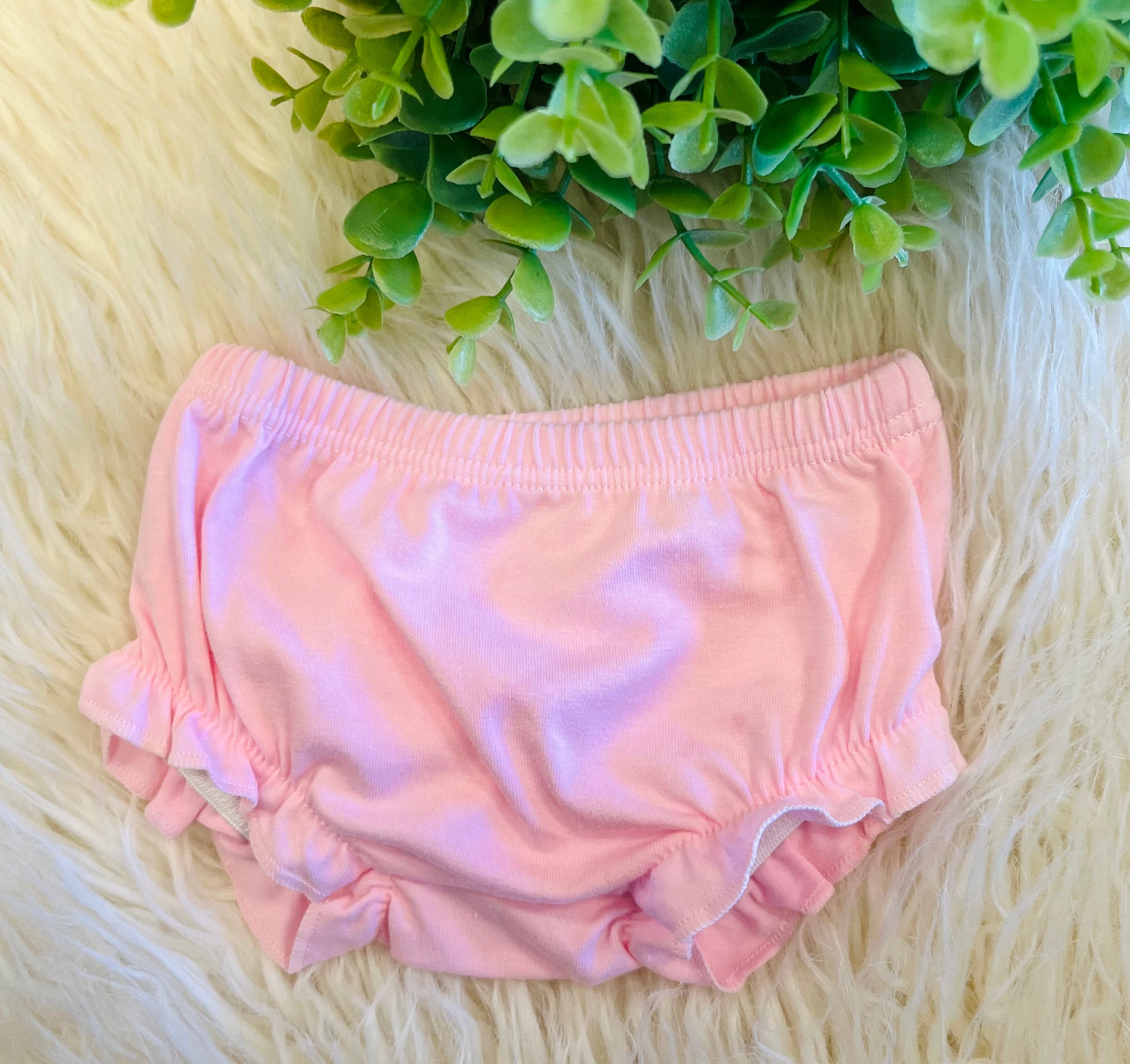 Girl’s Light Pink Ruffle Trim Baby Bloomers