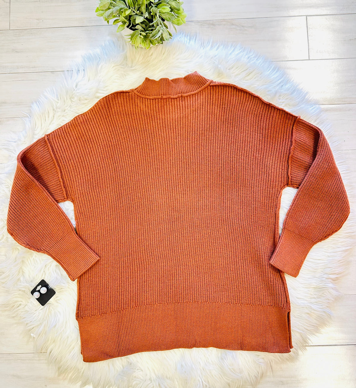 Women’s Evermmee Burnt Orange Sweater Top - True to Size