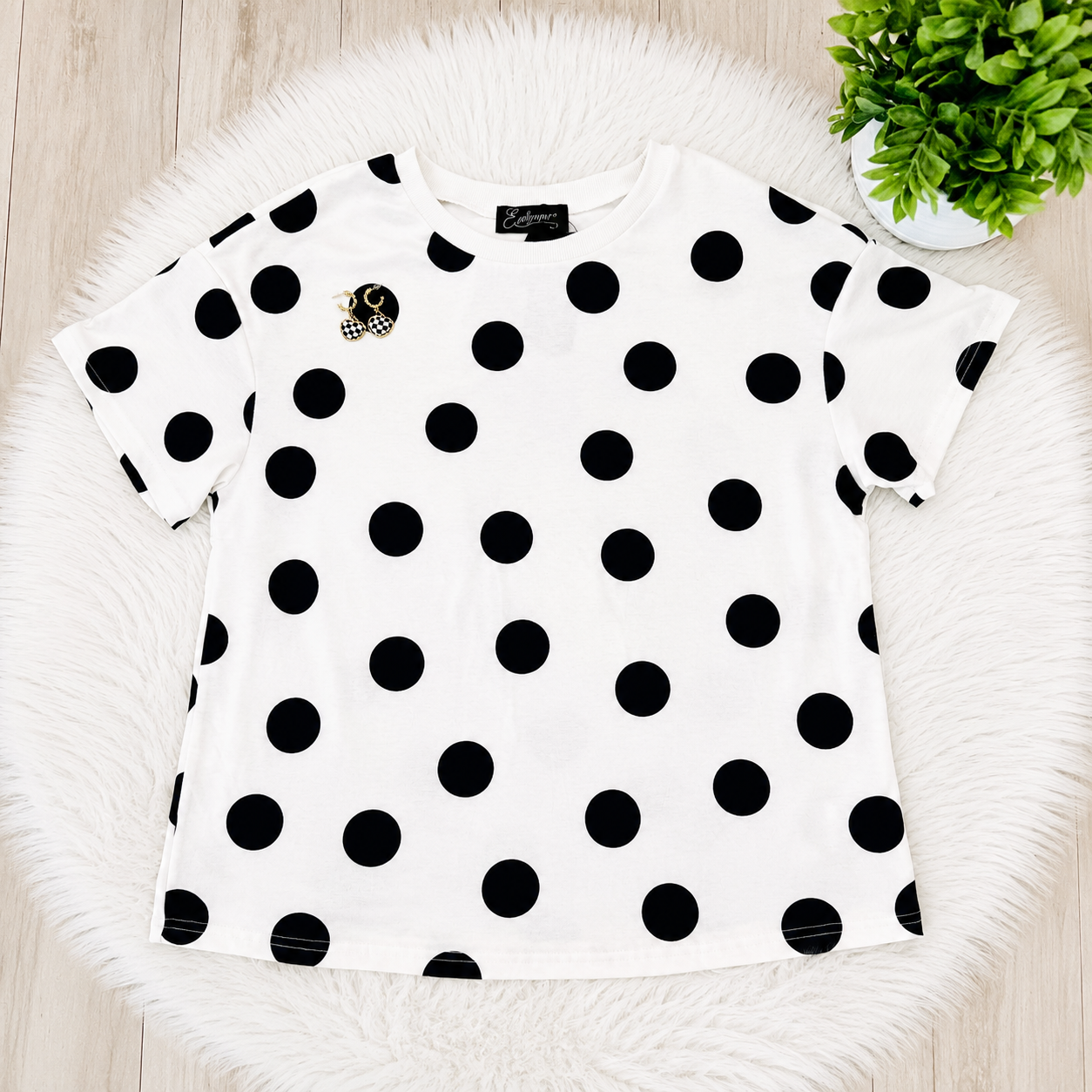 Women’s Evermmee Black Polka Dot Short Set