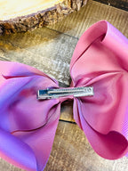 Hair Bow 8” Alligator Clip - Mauve