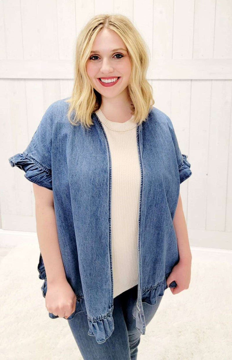 Denim Cardigan - Mini Mee Boutique