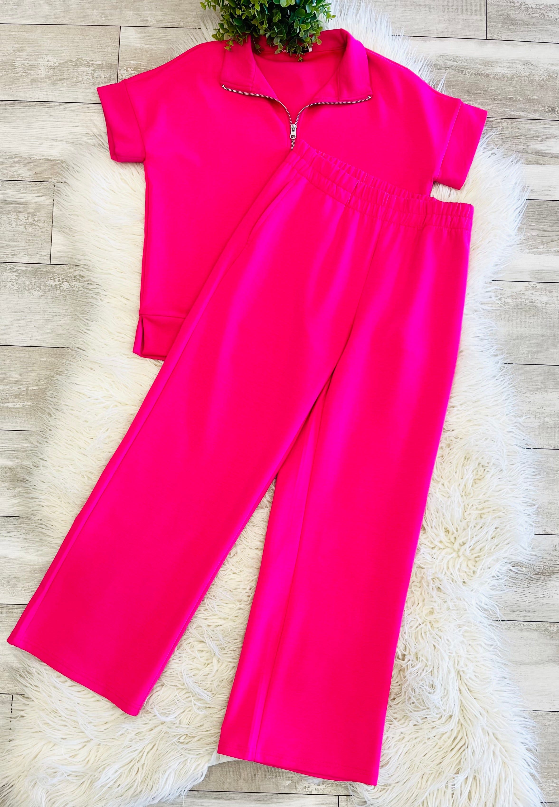 Women’s Hot Pink Scuba set