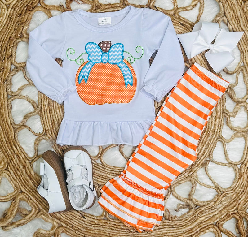 White and Orange Pumpkin Set Girls