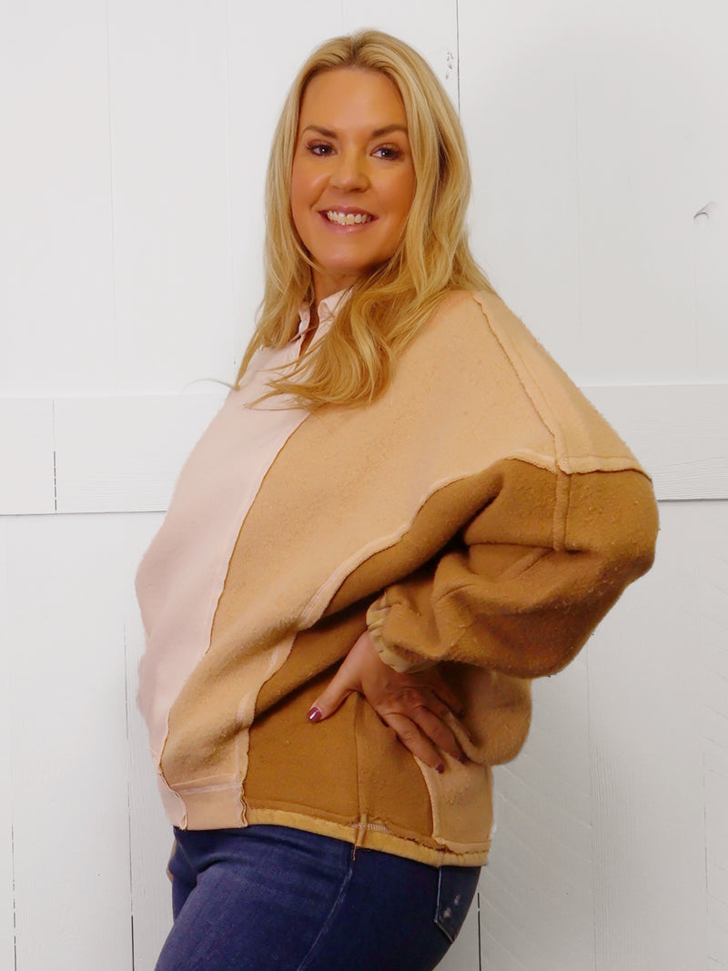 Women’s Mocha Oversized Collar Sweater