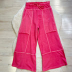 Women’s Pink Mineral Wash Wide Leg Pants