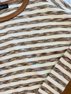 Women’s Evermmee brown striped waffle top