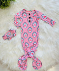 Girl’s Pink Castle Knotted Gown with Matching Headband Set