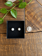 Medium Pearl Earrings - Glass Pearls, 14k Gold Dipped