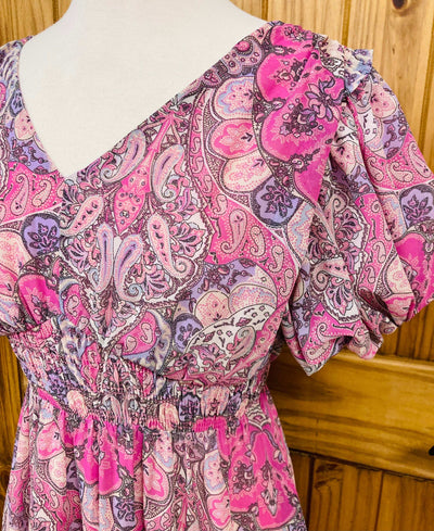 Pink Paisley Print Dress - Mini Mee Boutique