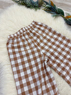 Autumn Check Linen Pants by Evermmee Women’s - True to Size