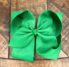 Hair Bow 6” Alligator Clip - Kelly Green