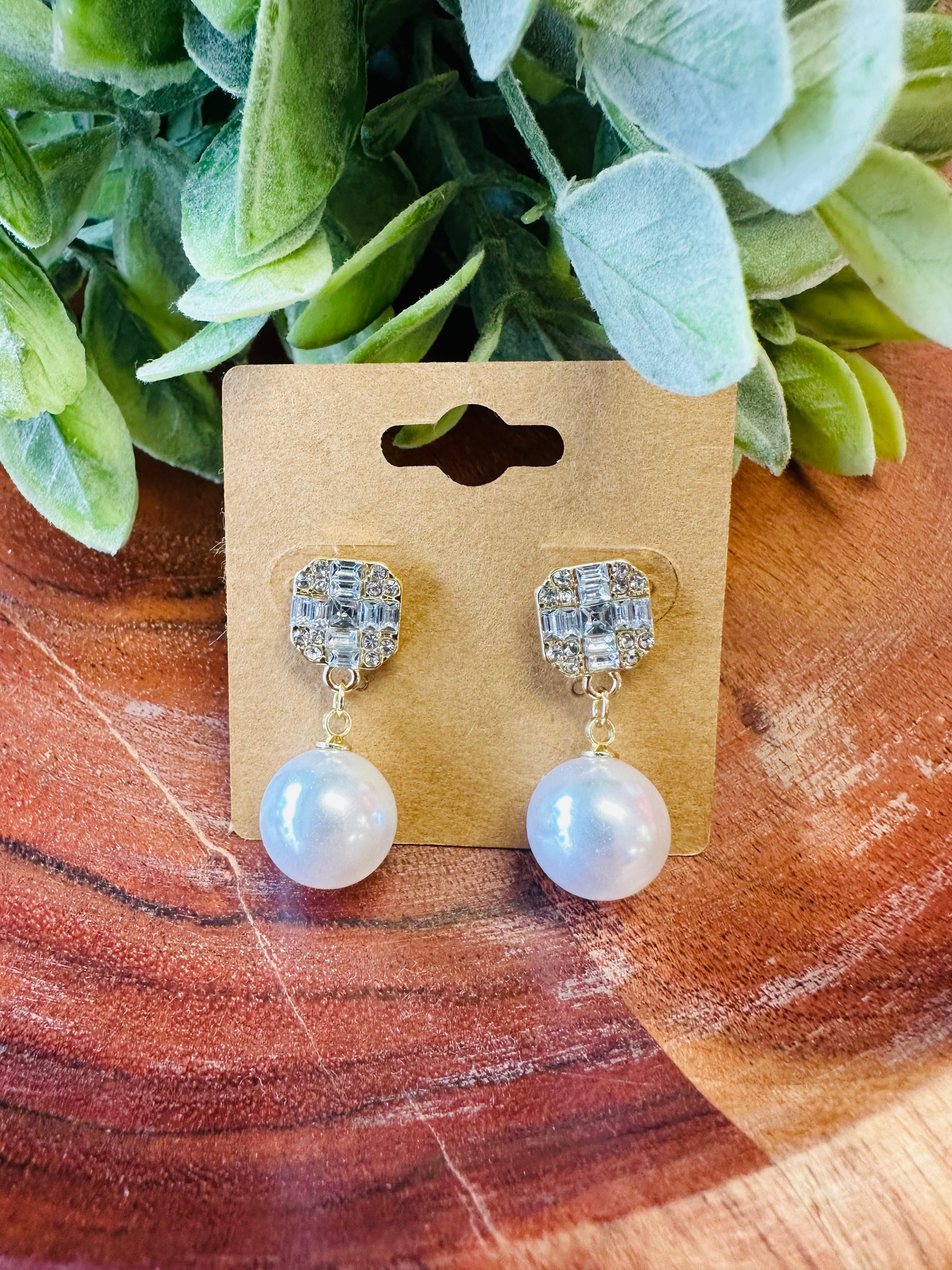 Pearl Dangled Diamond Earrings