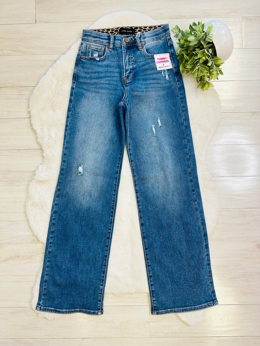 Women’s Risen High Rise Wide Leg Stretchy Jeans Style 5920