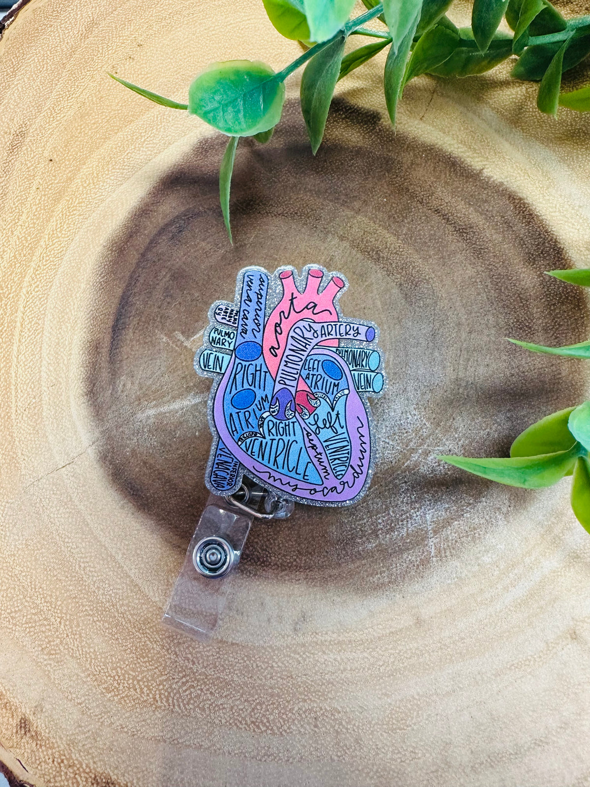 Colorful Anatomical Heart Badge Reel