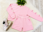 Girls Ribbed Bow Short Set